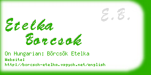 etelka borcsok business card